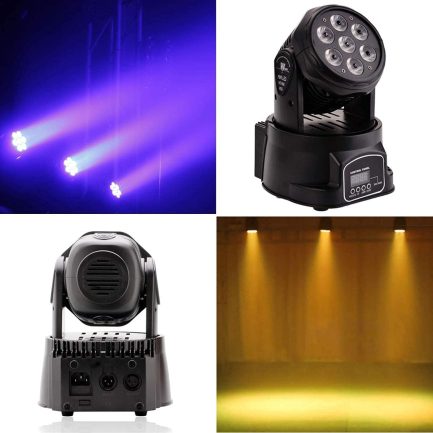 Mini Testa Mobile LED Wash 7x10W RGB-W DMX512 Con Telecomando Alimentazione VDE - immagine 8