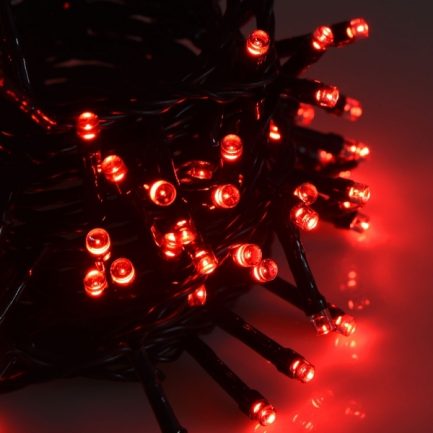 Catena luminosa di Natale da 18 metri con 300 LED Fairy Lights Luce Rossa per uso interno esterno Ip44 Con giochi luce - immagine 2