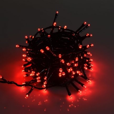 Catena luminosa di Natale da 18 metri con 300 LED Fairy Lights Luce Rossa per uso interno esterno Ip44 Con giochi luce - immagine 3