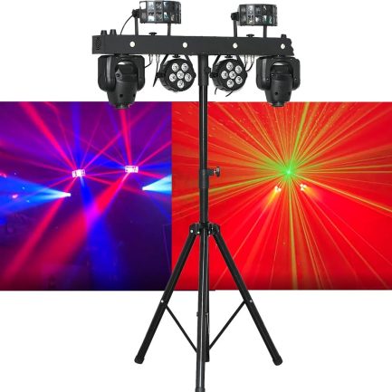 Set-up luci illuminazione Vortex Bar con stativo regolabile e flight case - immagine 5